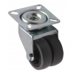 2 x 50mm 60Kg Rubber Swivel Castor on Plate